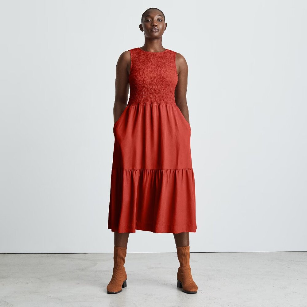 Everlane - Smock Maxi Dress - Currant - S
